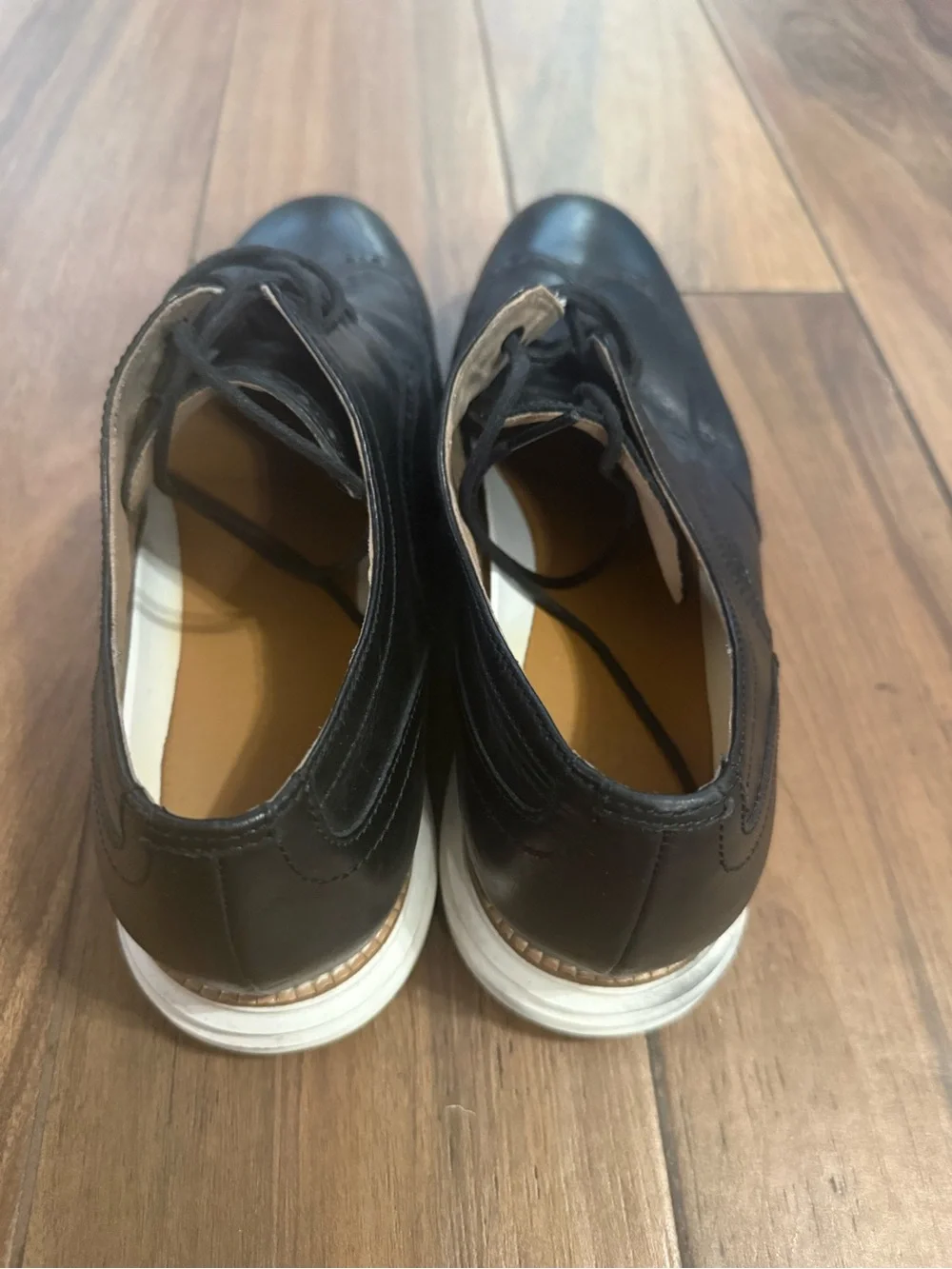 Cole Haan Black Leather Wingtip Derby Oxfords